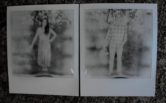 Sample photos taken with Polaroid SX-70 and Impossible Project black and white film