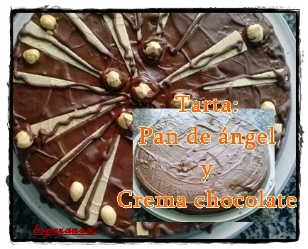 Tarta: Pan De Ángel Y Crema De Chocolate
