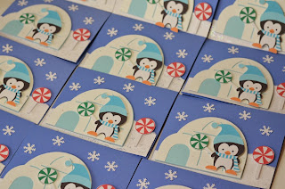 Penguin Winter Candyland Baptism Invitations