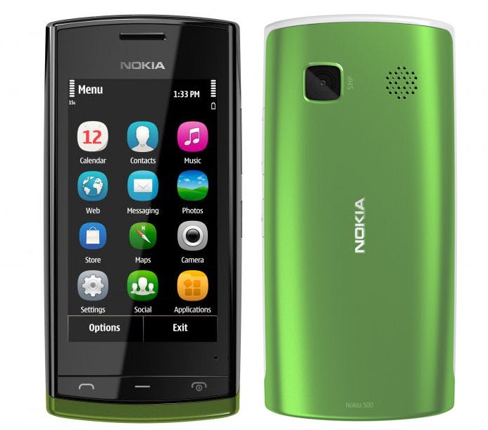 Nokia 500 LCD Display With 5 MP Camera Mobile Price India & Features