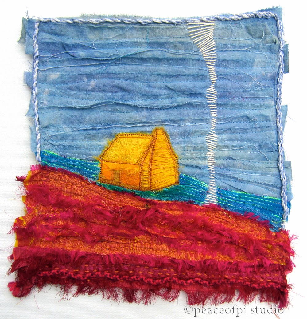 peaceofpi studio Torn Fabric Art Quilt