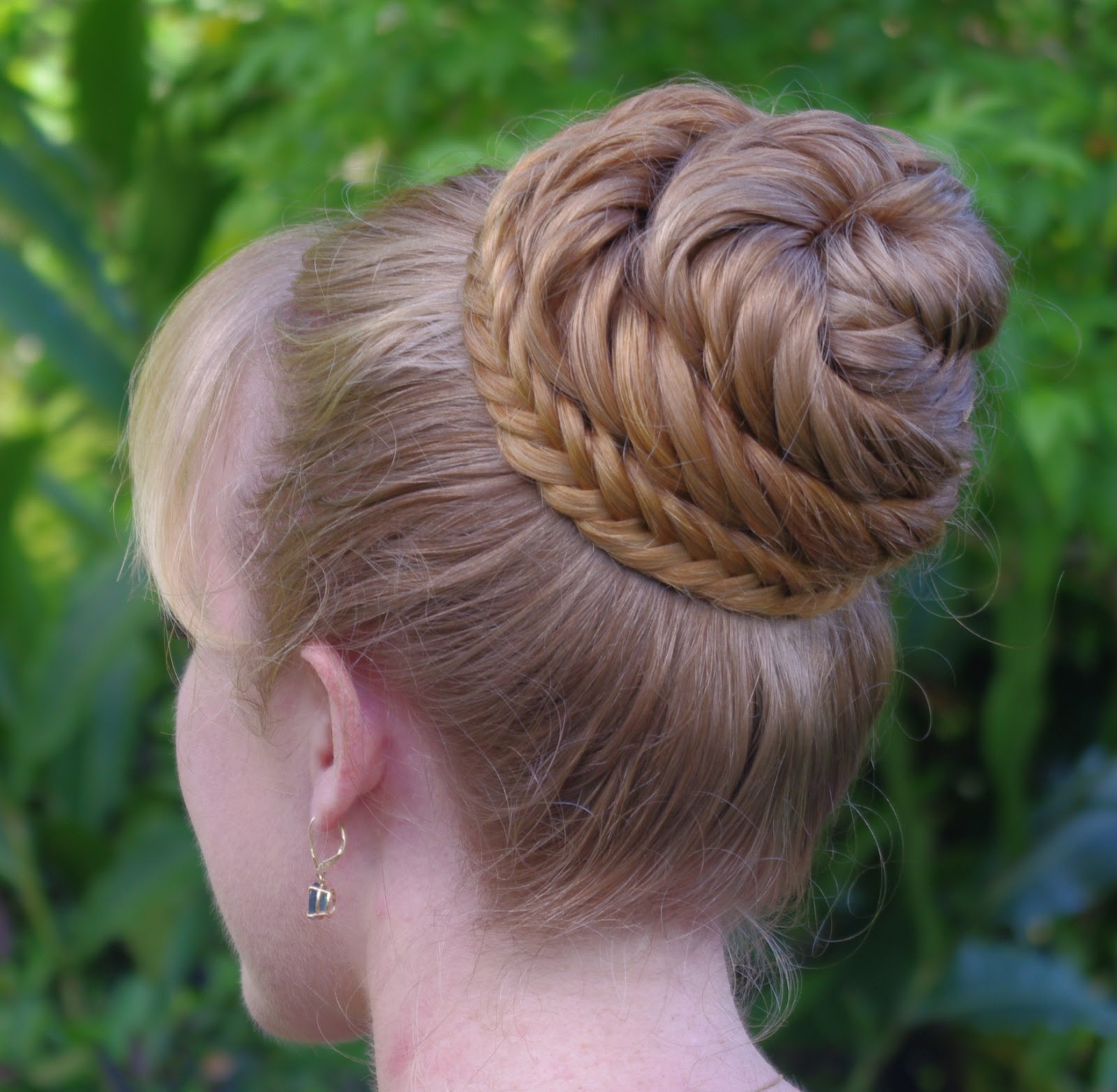 Braids & Hairstyles for Super Long Hair Herringbone (Fishtail) Braid Bun