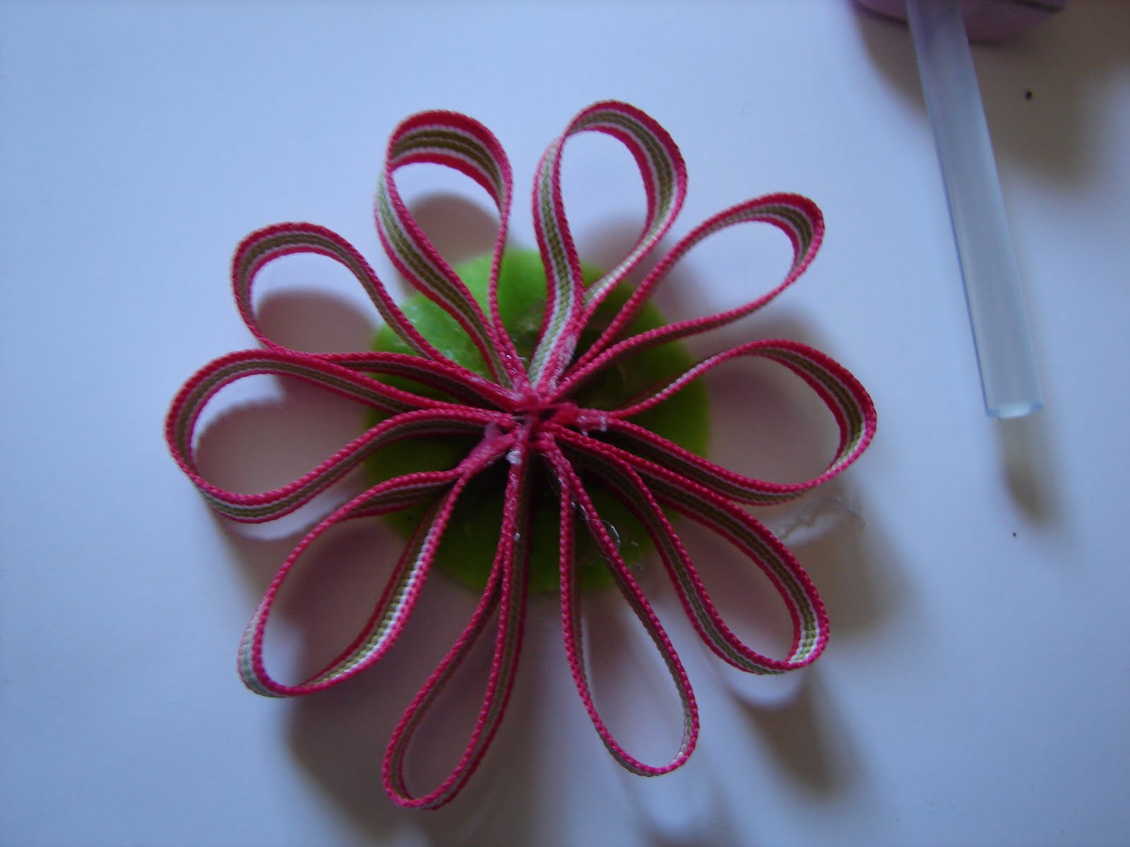 A girl and a glue gun fun with ribbons!!!!