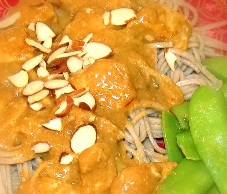 The Queen's Table Coconut Peanut Butter Chicken Over Soba Noodles