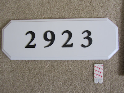 Easy DIY Address Plaque Makeover from Setting for Four #DIY # House address #Spray paint