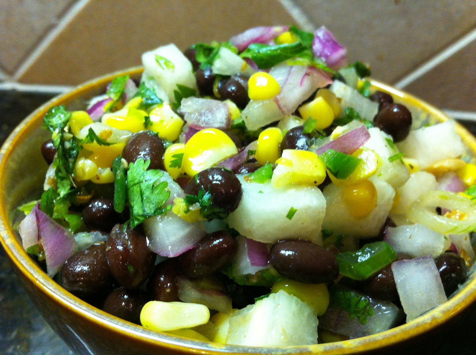 Reckless Abandon Light, Fiery Black Bean, Roasted Corn and Jicama Salsa