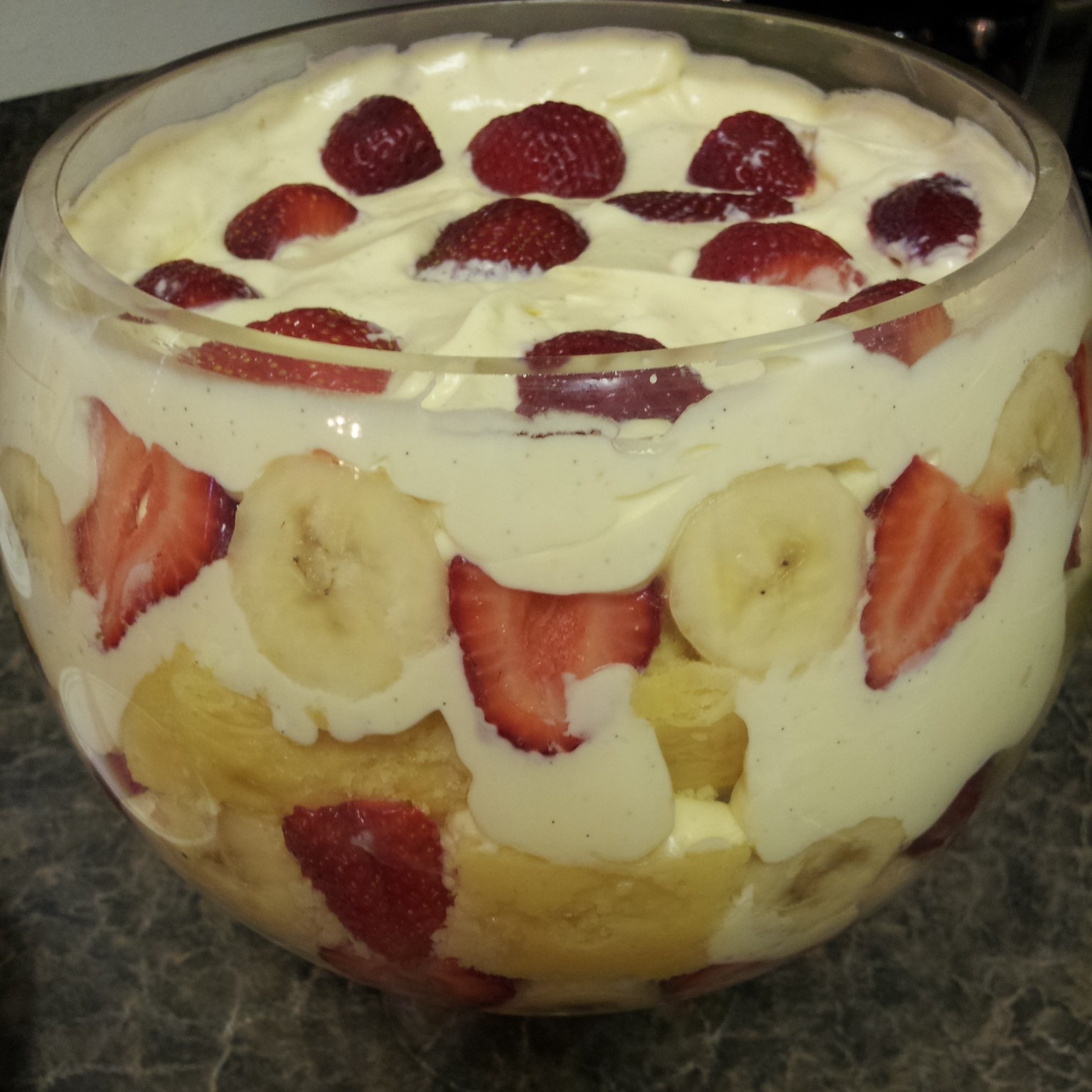Something Quite....Domestic Strawberry Banana Trifle with Vanilla Bean