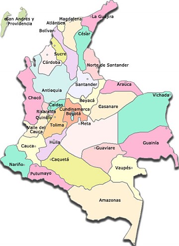 Departamentos De Colombia Con Sus Capitales Y Municipios