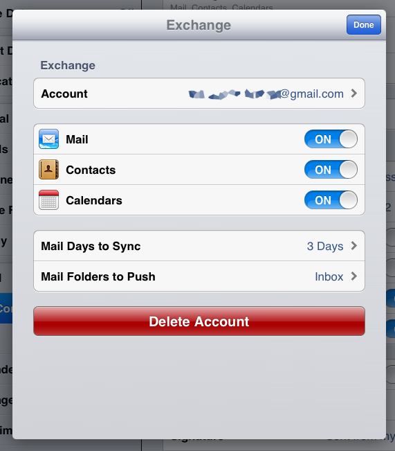 exchange email settings for gmail