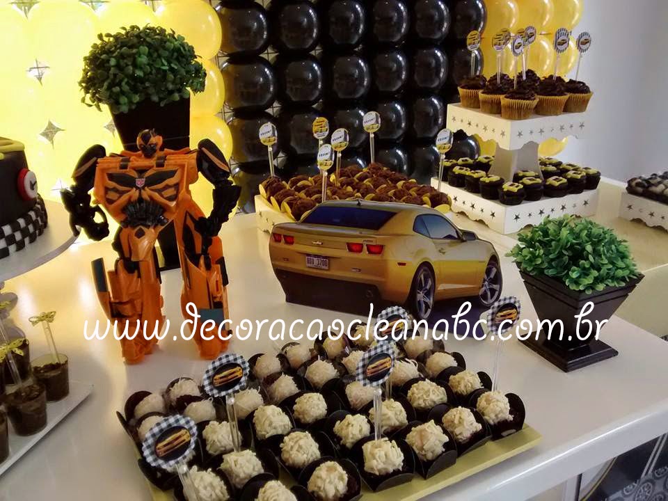 Festa Camaro Amarelo, Festa Bumblebee, Decoração Clean Transformers Festa Camaro Amarelo, Festa Bumblebee, Decoração Clean Transformers