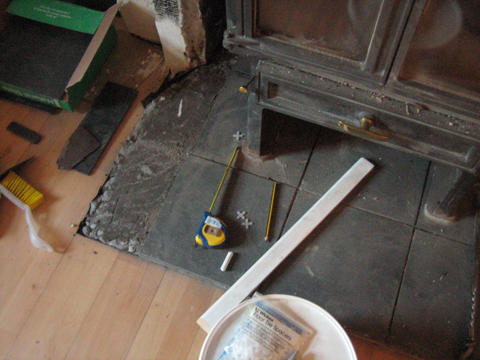 Our Handmade Home Tiling Our Slate Hearth