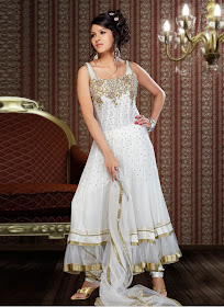 white anarkali dress designs
