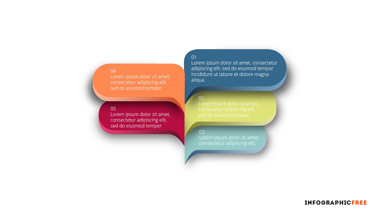 Free Infographic Ribbons Banners PowerPoint Template Infographicon