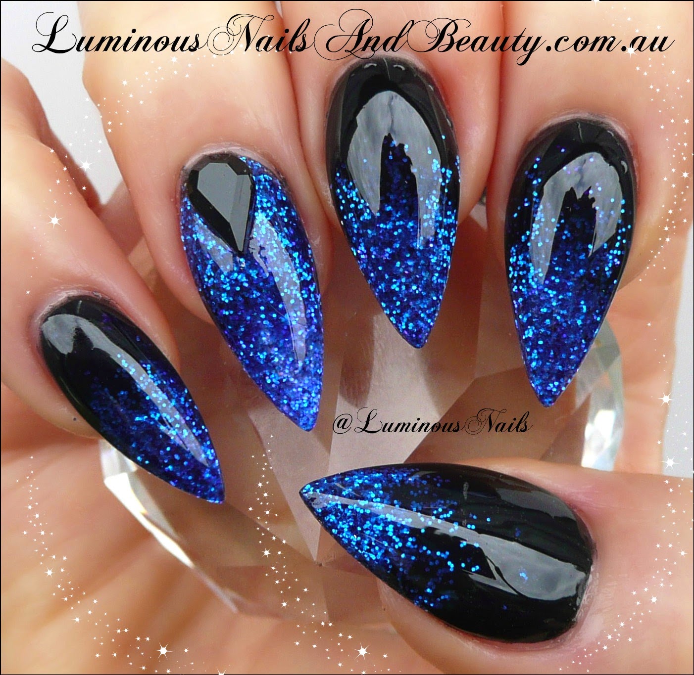 Royal Blue and Black Nail Designs
