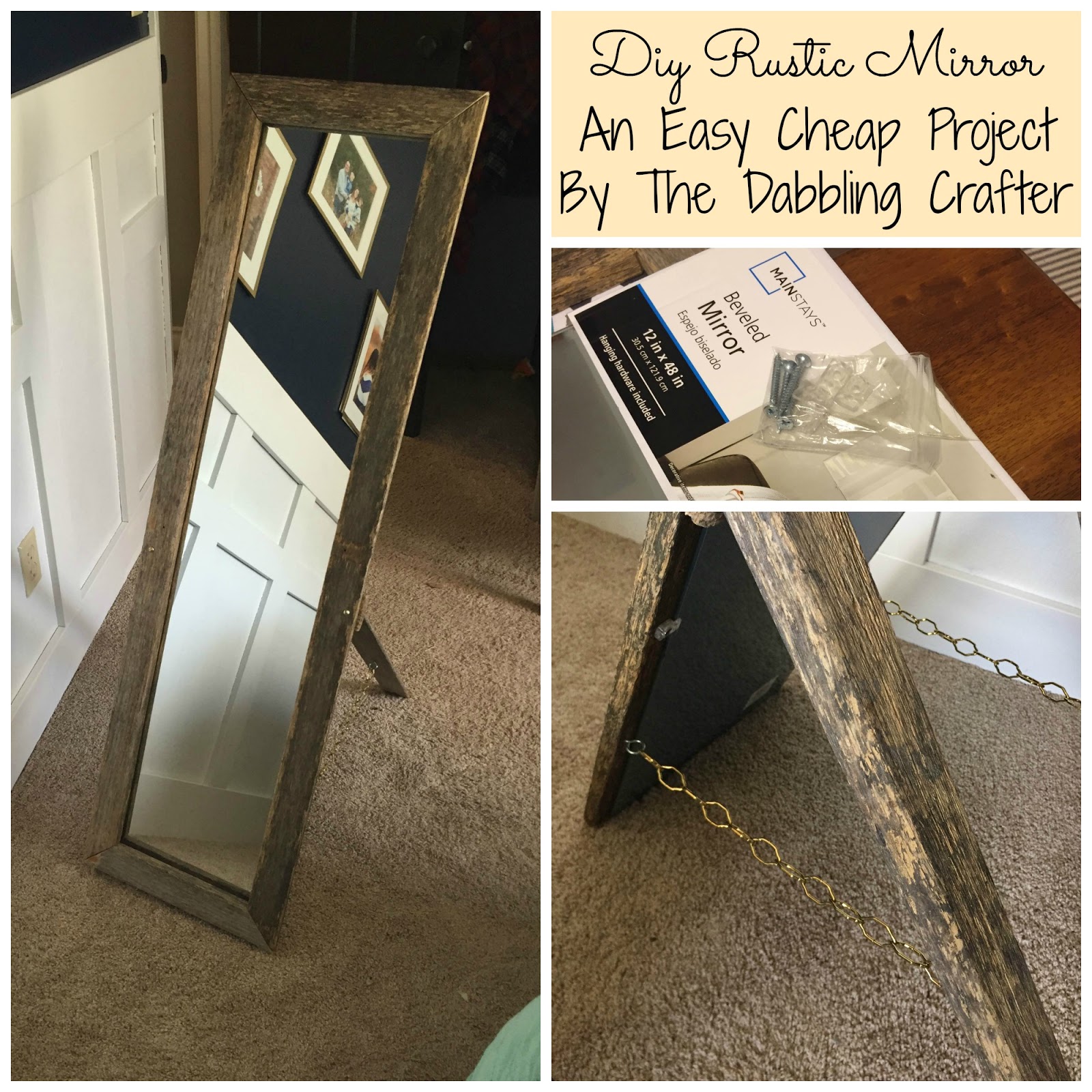 DIY Sunday Rustic Mirror Frame and Stand The Dabbling Crafter