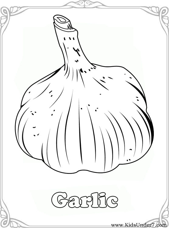 Kids Under 7 Vegetables Coloring Pages