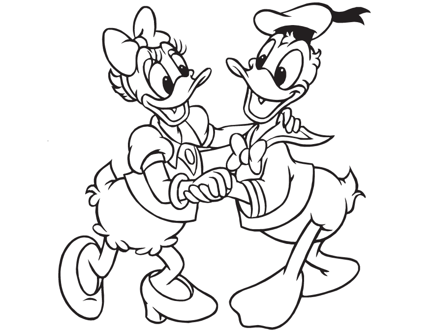 Donald And Daisy Duck For Kid Coloring Page Free wallpaper