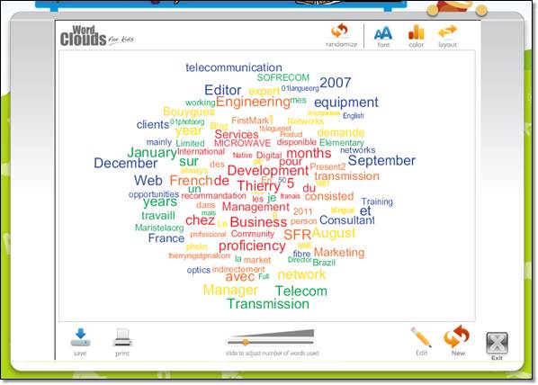 cv nuage de mot avec word cloud