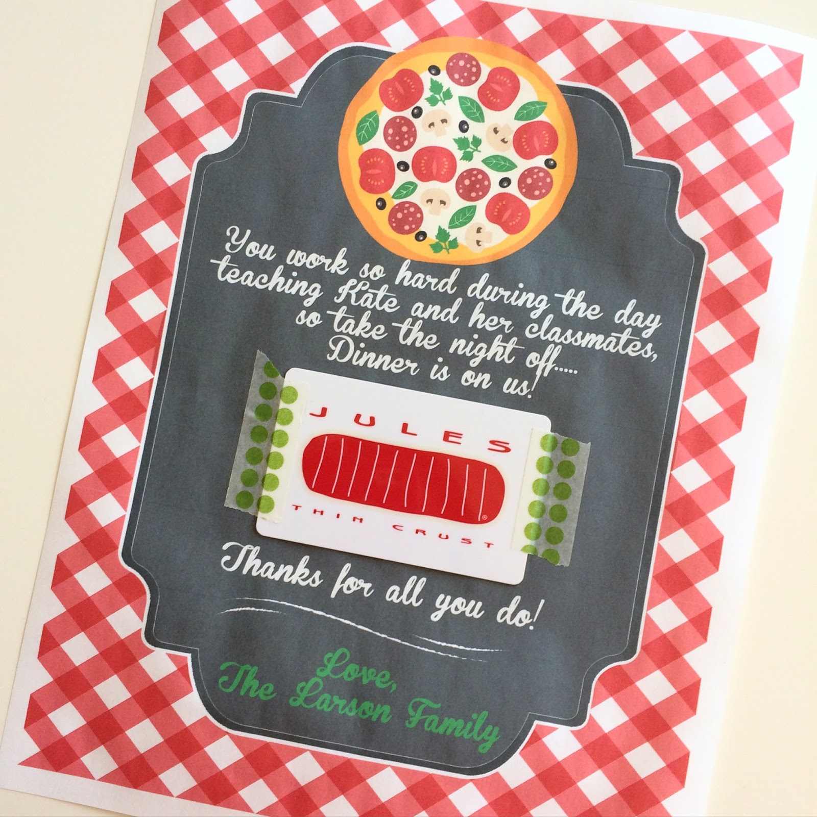 The Larson Lingo Teacher Appreciation Dinner is on Us {Free Printable}