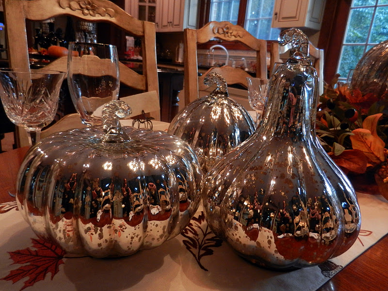 A Perfect Setting: A Mercury Glass Pumpkin Setting