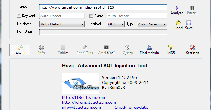 CRACK Havij - Advanced SQL Injection 1.152 - Fliiix