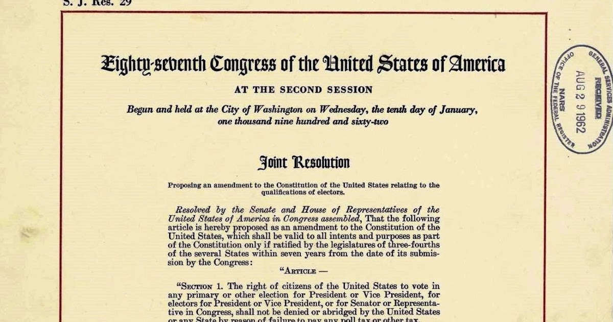 United States Constitution and Citizenship Day 24th Amendment