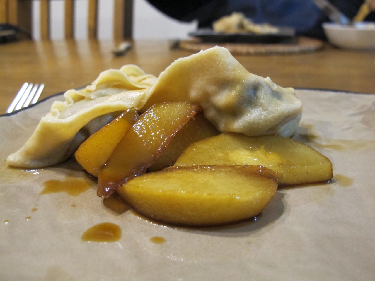 muppys Duck and Mushroom Tortellini with Caramelised Pears