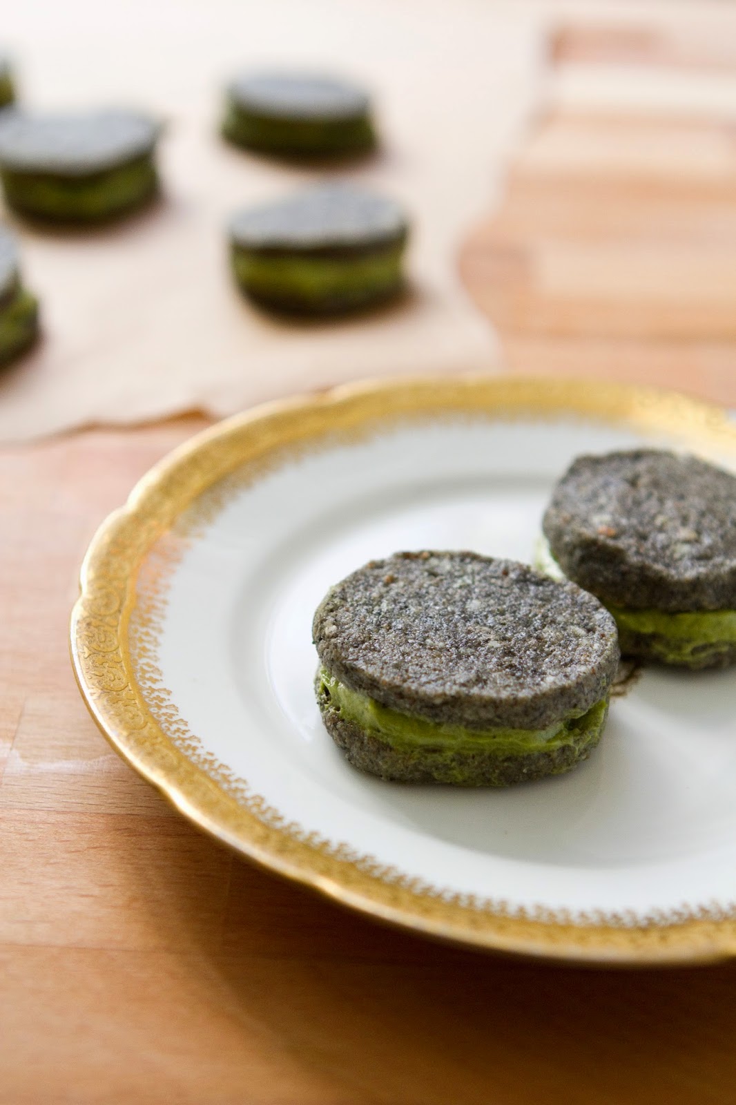 Little Market Kitchen Black Sesame Green Tea Cookie Sandwiches
