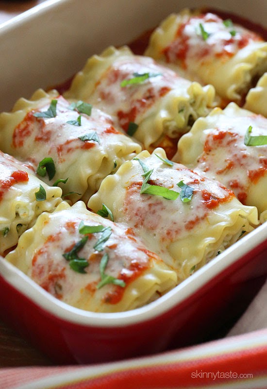 Three Cheese Zucchini Stuffed Lasagna Rolls | Skinnytaste