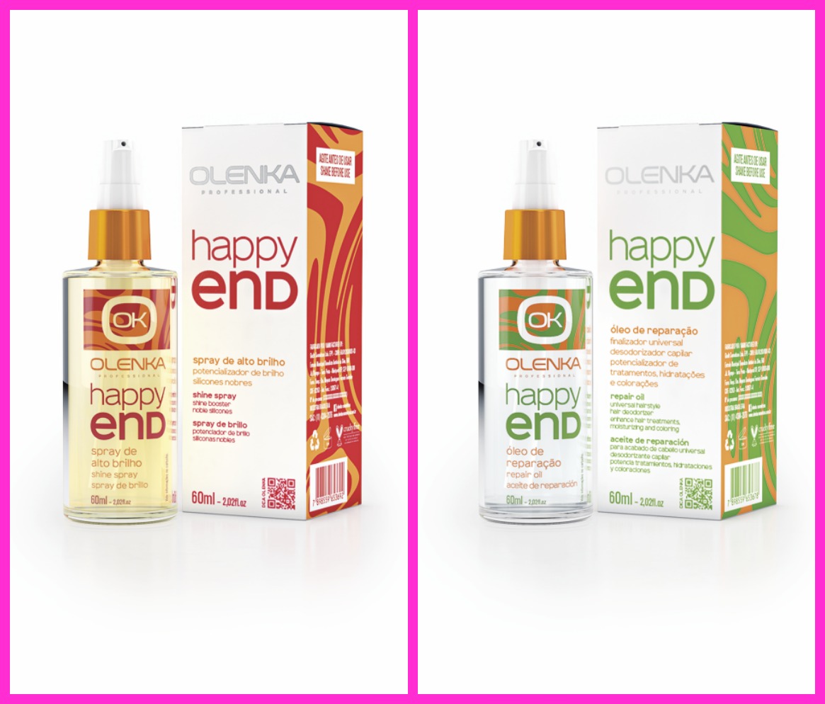 Cabelos Mais: Olenka Spray de Alto Brilho e Óleo de Reparação Happy end