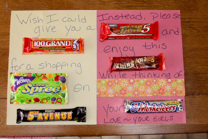 Mother's Day Candy Bar Poem Card DIY Just Short of Crazy