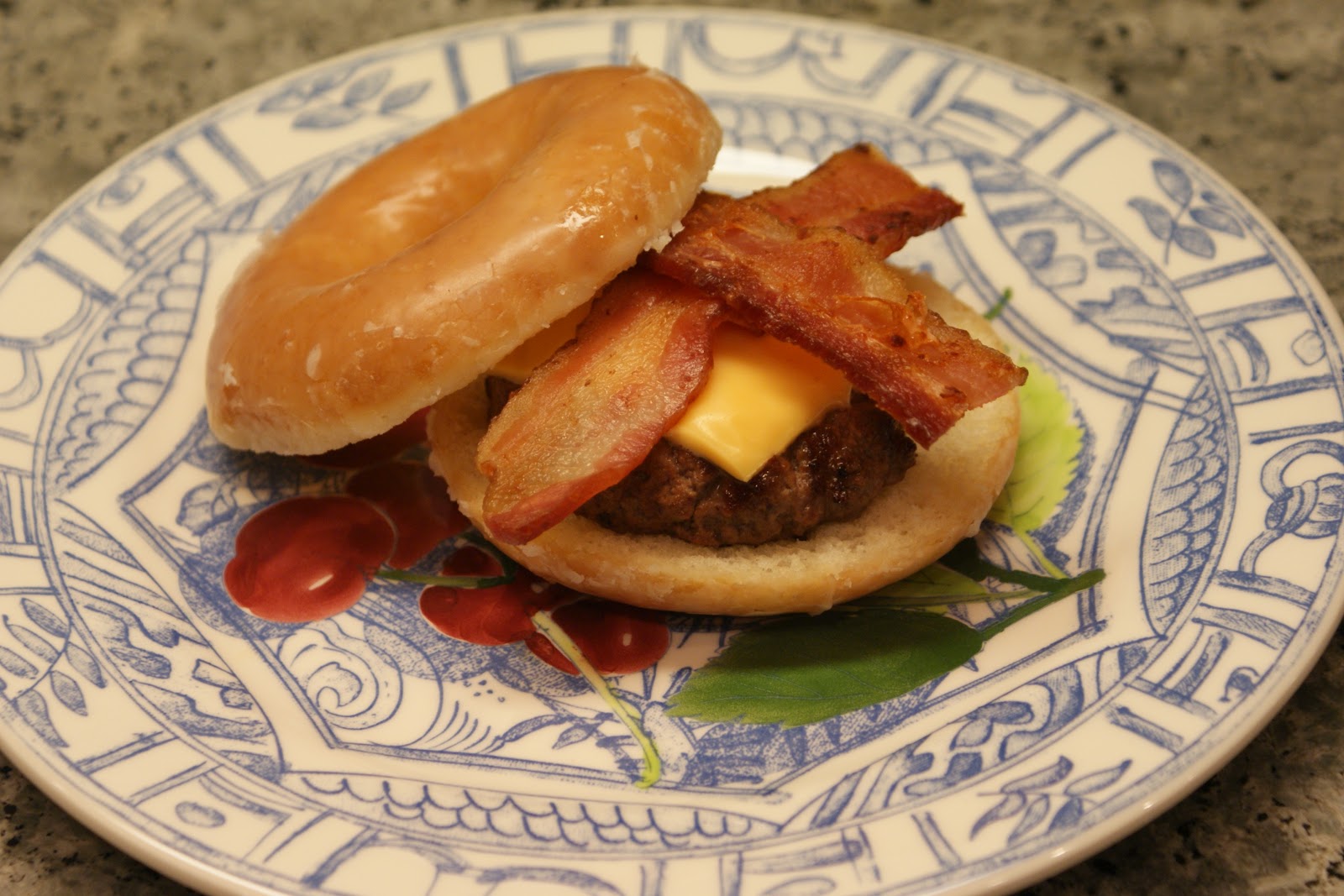 The Baker's Mann The Luther Bacon Cheeseburger on a Donut