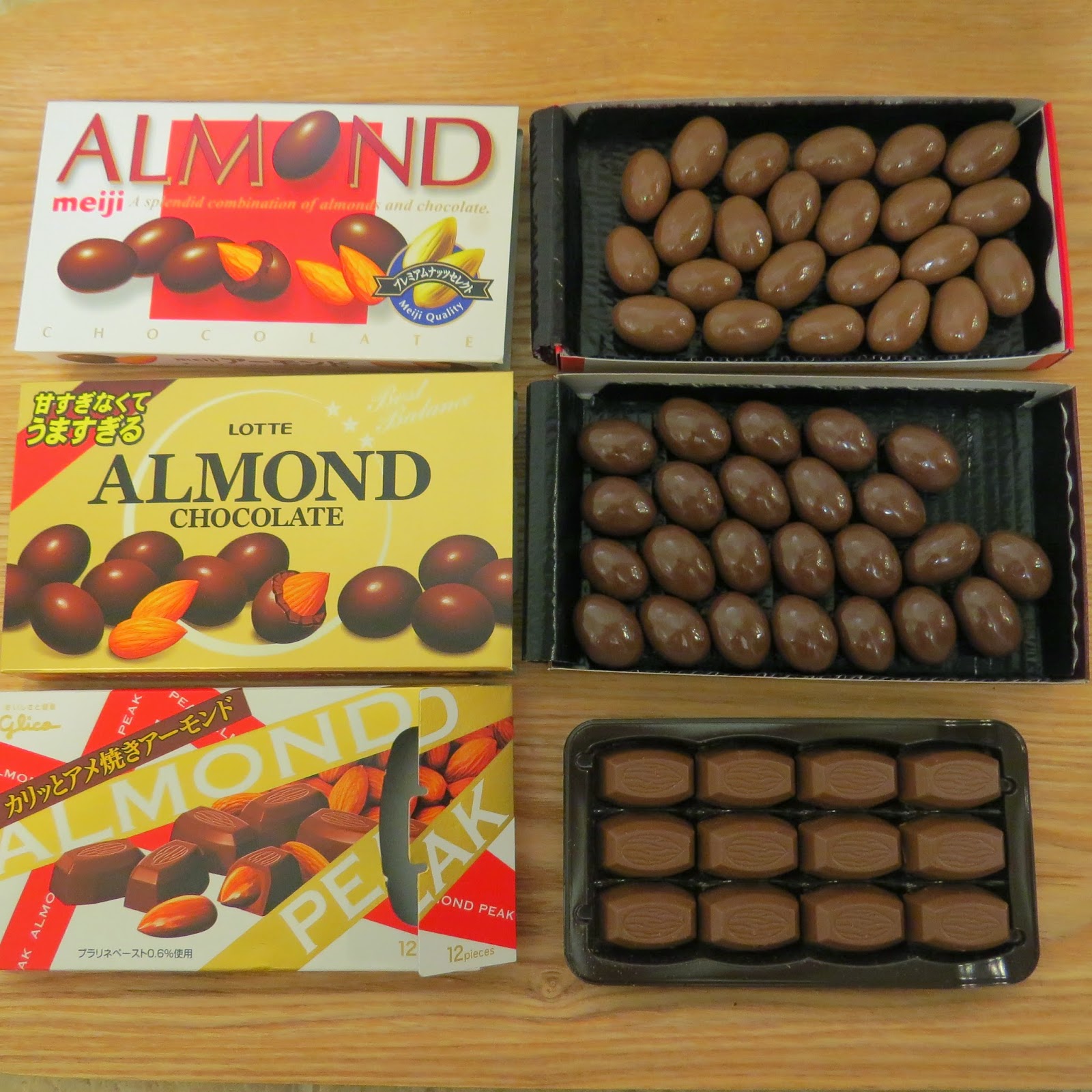 Japanese Almond Chocolate Meiji, Lotte and Glico It has grown on me!