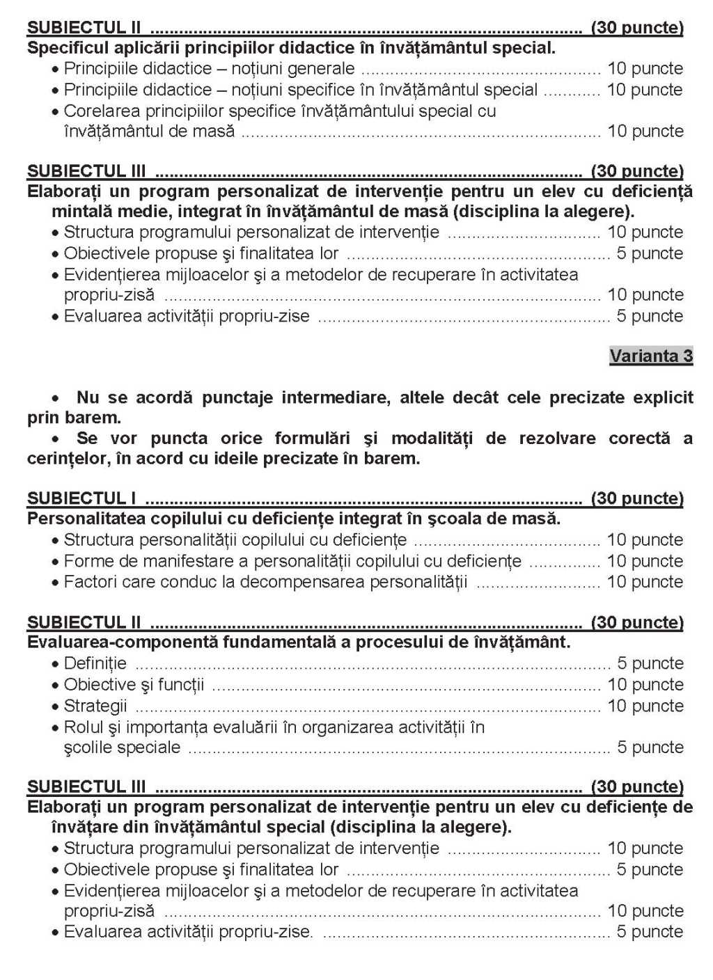 Subiecte Si Rezolvari Pentru Bacalaureat Titularizare Si Suplinire 2020 Subiecte Si Bareme Titularizare Psihopedagogie Speciala