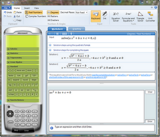 ScreenShoot Microsoft Mathematics 4.0