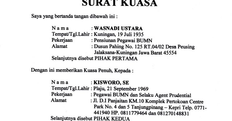 contoh surat kuasa inggris | berkutik.blogspot.com