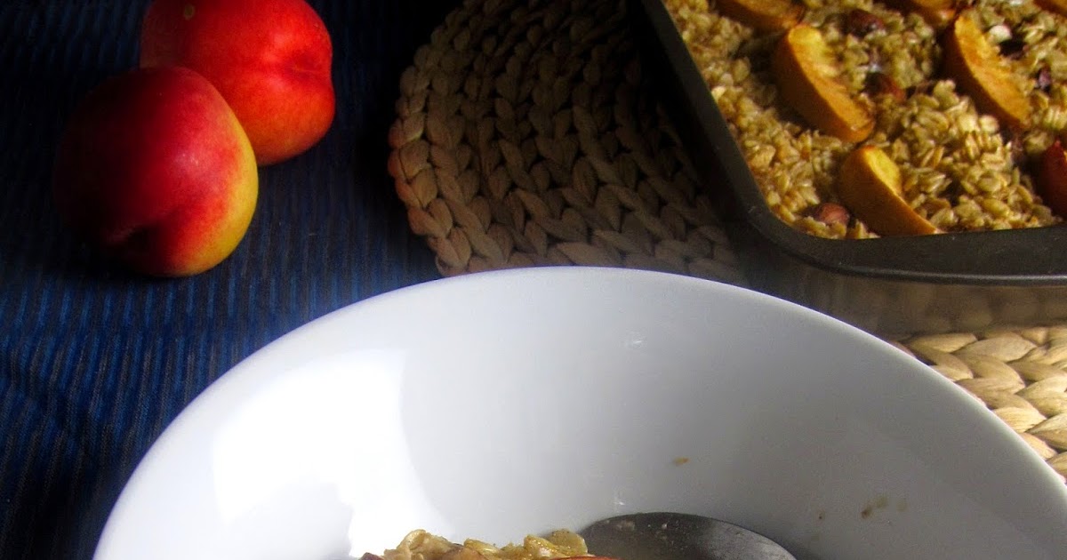 Baked Nectarine and Almond Oatmeal