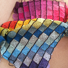 Crochet granny square afghan