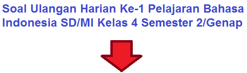 Soal Ulangan Bahasa Indonesia Kelas 4 SD/MI Bab 6 Semester 2 Soal Ulangan Bahasa Indonesia Kelas 4 SD/MI Bab 6 Semester 2