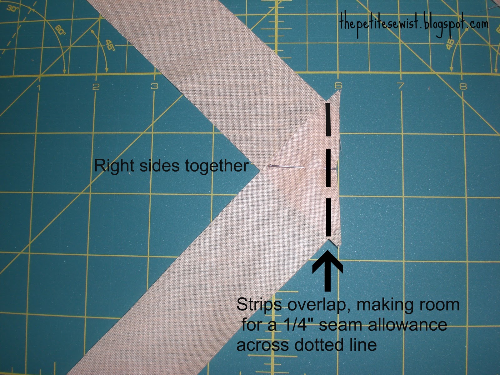 The Petite Sewist Tutorial DIY 1/2" Double Fold Bias Tape