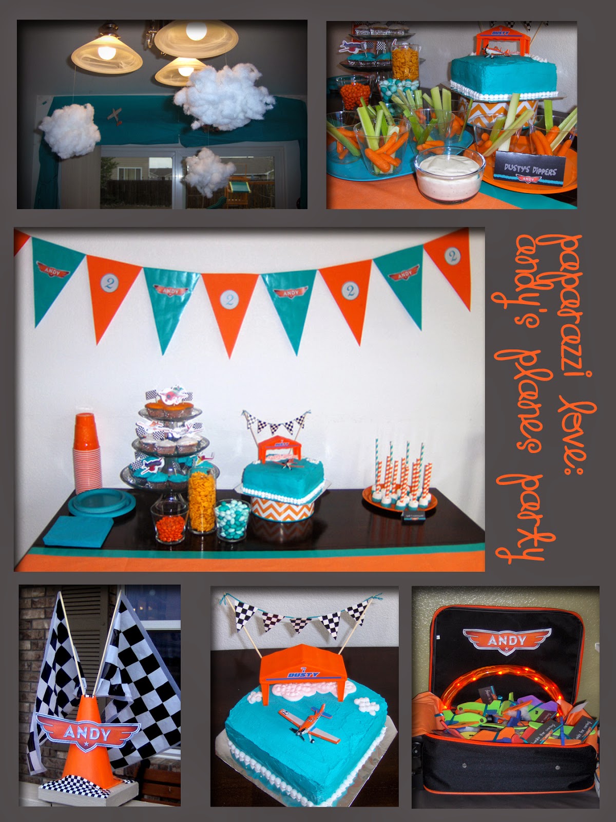 Paparazzi Love Planes Birthday Party For Andy Orange And Teal