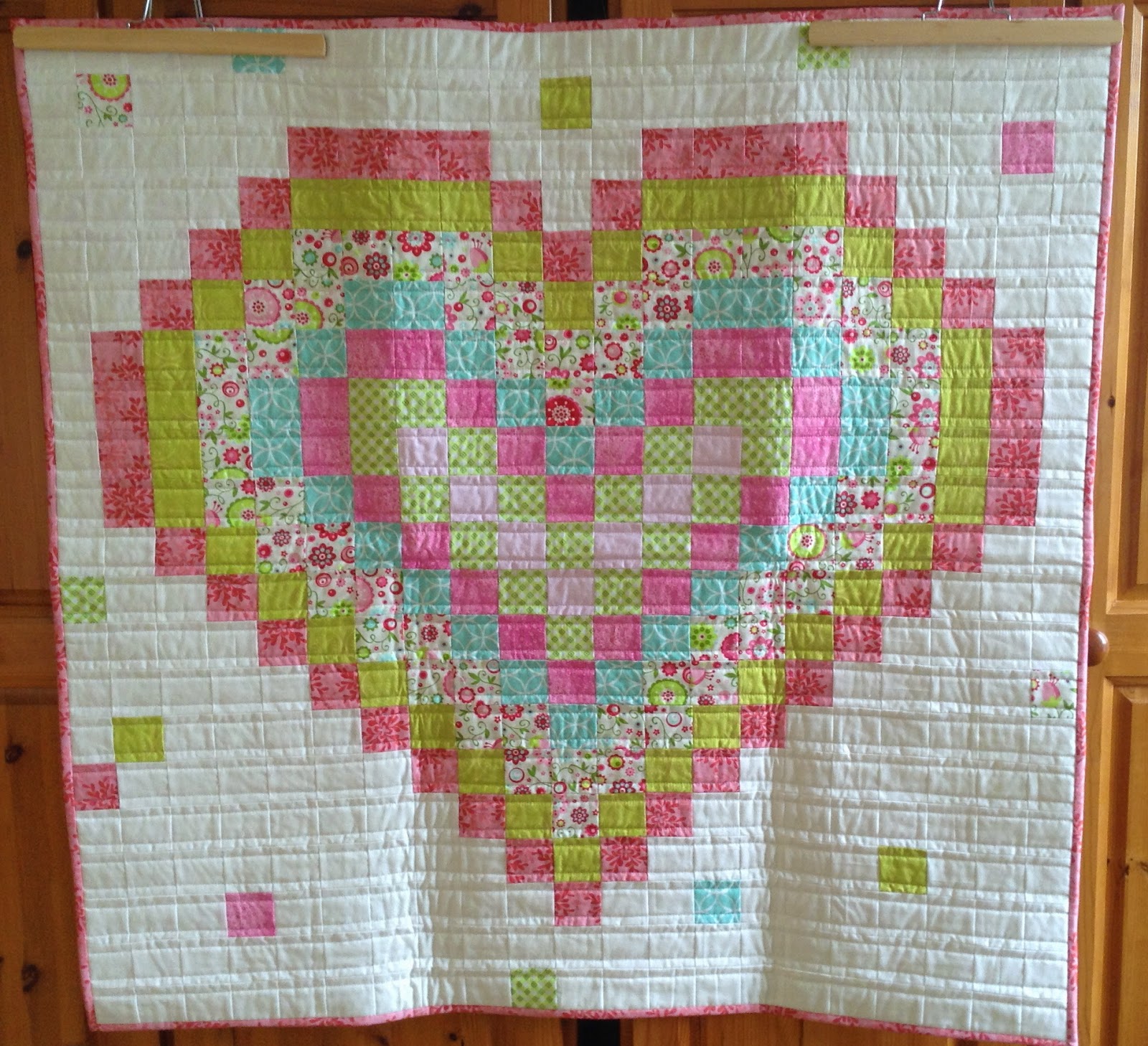 Sew Me Pixellated Heart Baby Quilt