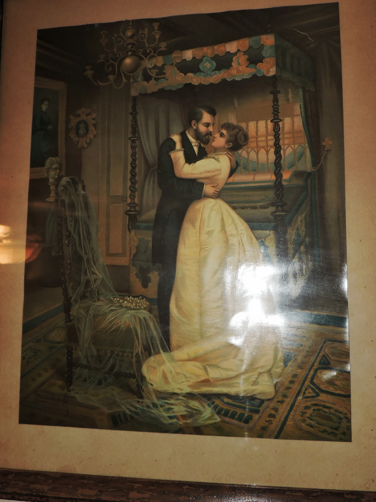 Antique ART Garden Original Antique & Vintage Romantic Lovers Prints
