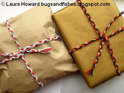 Bugs and Fishes by Lupin: Gift Wrap Idea: Yarn Plaits