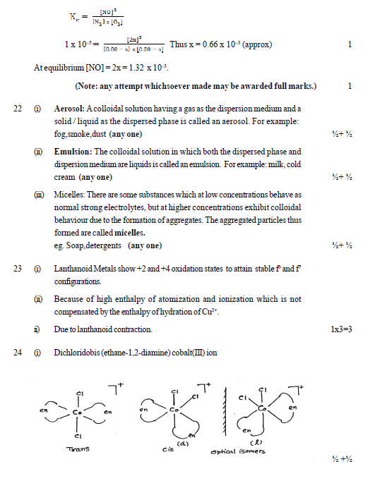 Solved sample paper chemistry 12 NCERT Solutions, CBSE Sample Papers