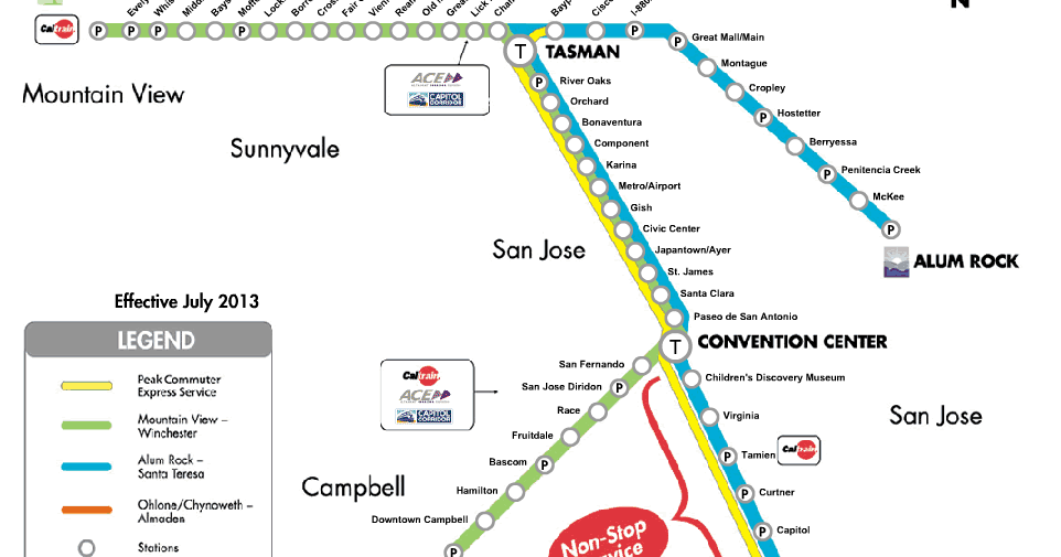 the san jose blog the vta light rail efficiency project downtown campbell light rail