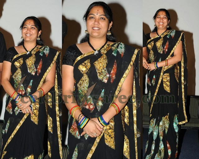 Hema Georgette Black Sari