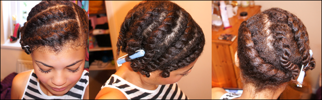  Natural Hair or Transitioning Hair Tutorial- Side swept Flat Twist Out