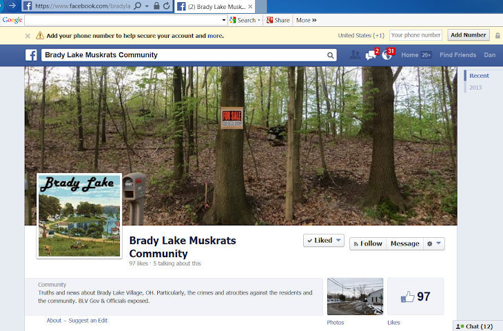 Here's a Face Book site about Brady Lake Village and the lying BLV officials.
