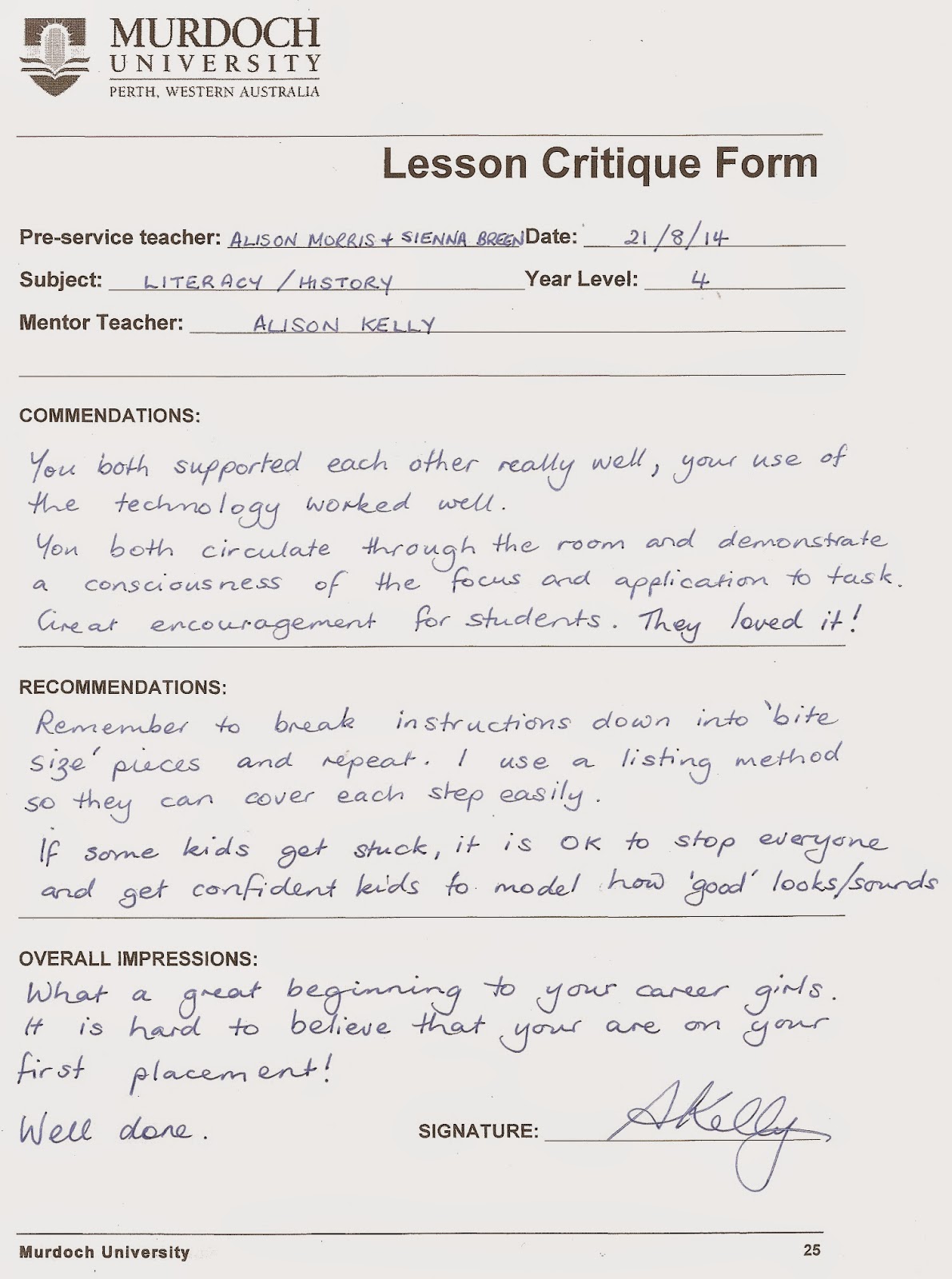 Primary Professional Placement Report My Primary Professional